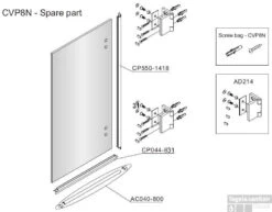 B&w-luxury Bagno Badwand 80x140cm. Chroom-helder Clean -Winkel Voor Badkamerdouchebenodigdheden 10479