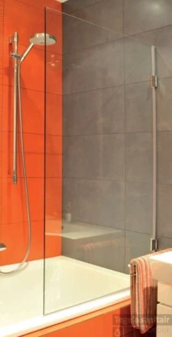 B&w-luxury Bagno Badwand 80x140cm. Chroom-helder Clean -Winkel Voor Badkamerdouchebenodigdheden 10667