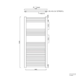 Handdoekradiator Sapho Alya Recht 50x111.8 Cm 412W Chroom -Winkel Voor Badkamerdouchebenodigdheden 1120 05 handdoekradiator sapho alya recht 50x111.8 cm 412w chroom 2