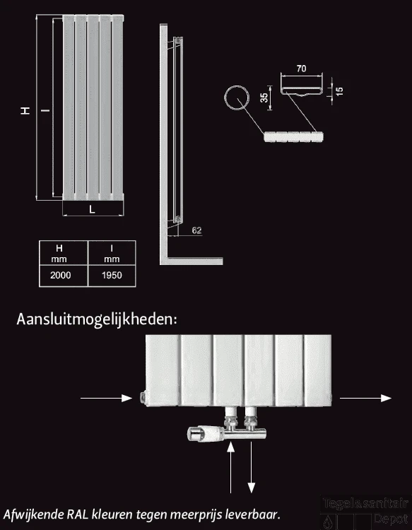 Millennium-Dubbel Sierradiator 2000x300 Wit 2 Millennium-Dubbel Sierradiator 2000x300 Wit - Afbeelding 2