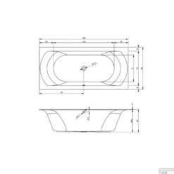 Ligbad Riho Lugo 190x90 Velvet White (Mat Wit) -Winkel Voor Badkamerdouchebenodigdheden 190x90