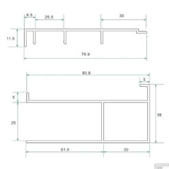 BWS Erie Verbredingsprofiel Voor Douchewand Aluminium 3x202 Cm -Winkel Voor Badkamerdouchebenodigdheden 20.3882 3 1