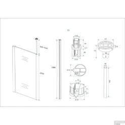 Verticale Stabilisatiestang Met Plafond Bevestiging Wiesbaden Chroom Voor 10 Mm -Winkel Voor Badkamerdouchebenodigdheden 20.3894