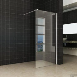 Douchewand Wiesbaden Met RVS Profiel 100x200 Cm 10mm NANO Glas