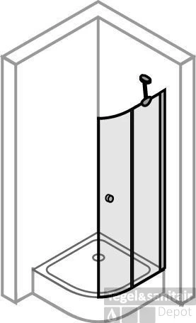 Huppe 501 Design Kwartronde Draaideur Helft 100x190 R55 Vast Segmen Matzilver-helder Glas 3 Huppe 501 Design Kwartronde Draaideur Helft 100x190 R55 Vast Segmen Matzilver-helder Glas - Afbeelding 3