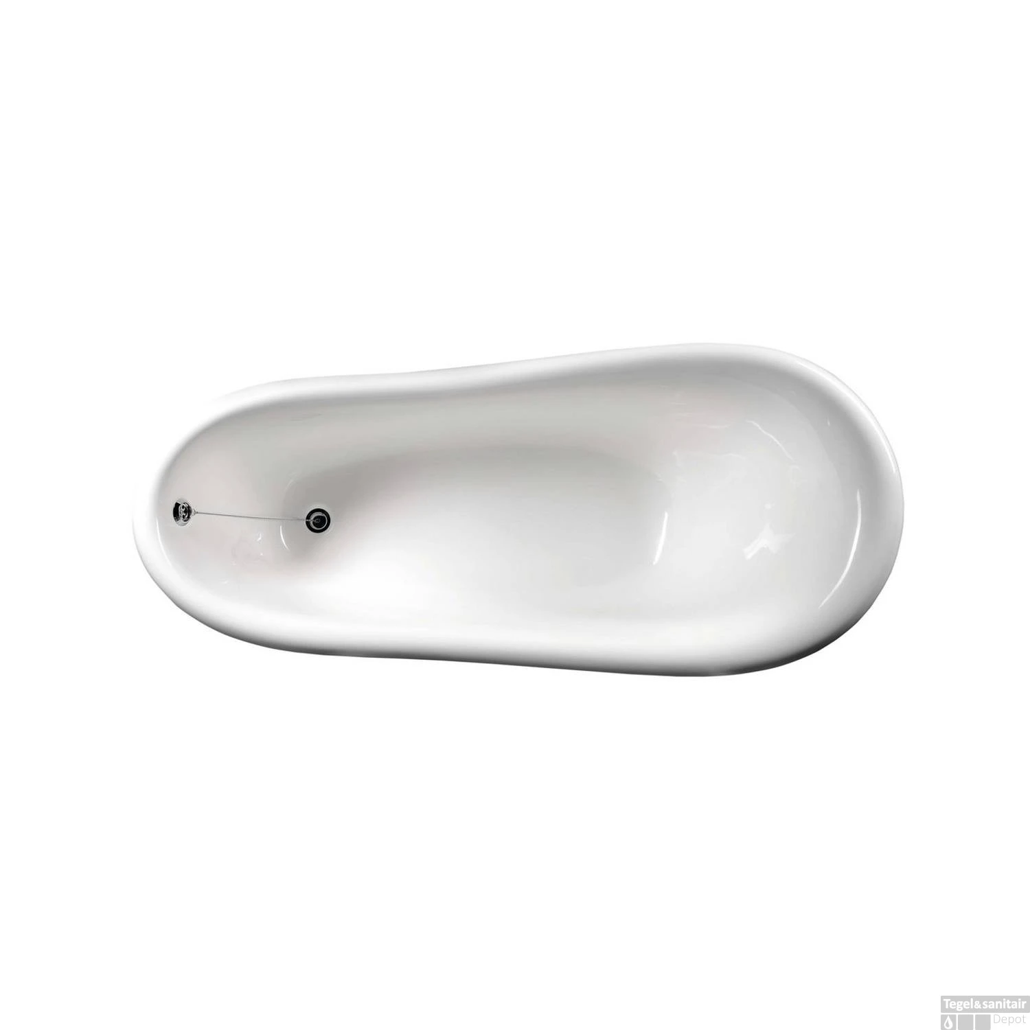 Vrijstaand Bad Sapho Retro 173x75x84 Cm Wit Met Leeuwenpoten Chroom - Afbeelding 4