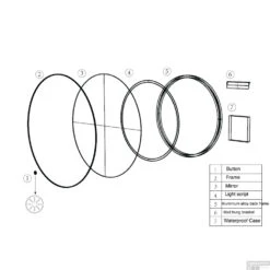 Ronde Spiegel Wiesbaden Novi Met LED, Dimbaar 60 Cm Mat Zwart -Winkel Voor Badkamerdouchebenodigdheden 38.3705 tekening