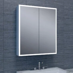 Spiegelkast Wiesbaden Quatro Met Rand Verlichting 60x70x13 Aluminium