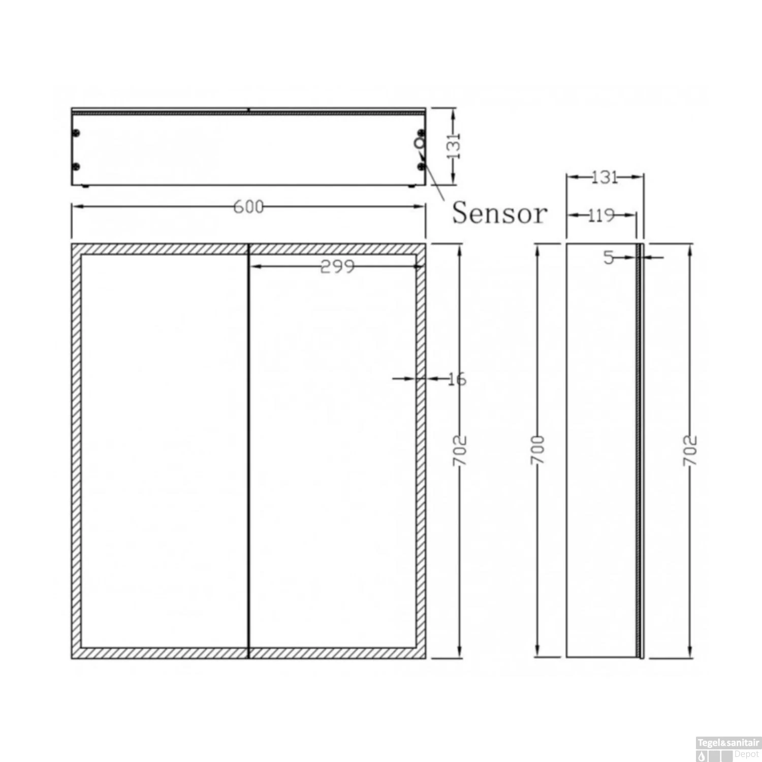 Spiegelkast Wiesbaden Quatro Met Rand Verlichting 60x70x13 Aluminium 2 Spiegelkast Wiesbaden Quatro Met Rand Verlichting 60x70x13 Aluminium - Afbeelding 2