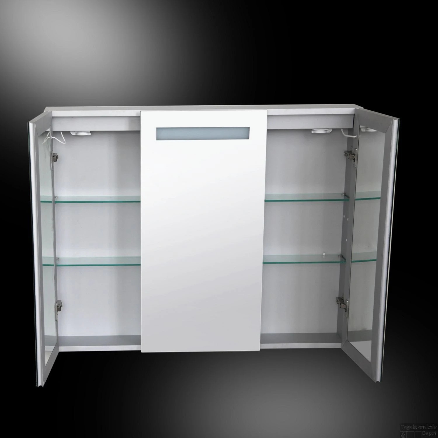 Spiegelkast Best Design Aluma Incl. LED Verlichting 100x80cm 2 Spiegelkast Best Design Aluma Incl. LED Verlichting 100x80cm - Afbeelding 2