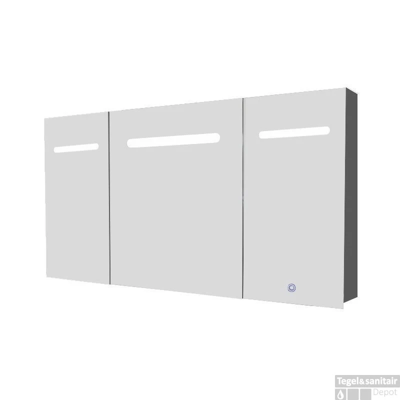 Spiegelkast Best Design Aluma Incl. LED Verlichting 100x80cm 1 Spiegelkast Best Design Aluma Incl. LED Verlichting 100x80cm