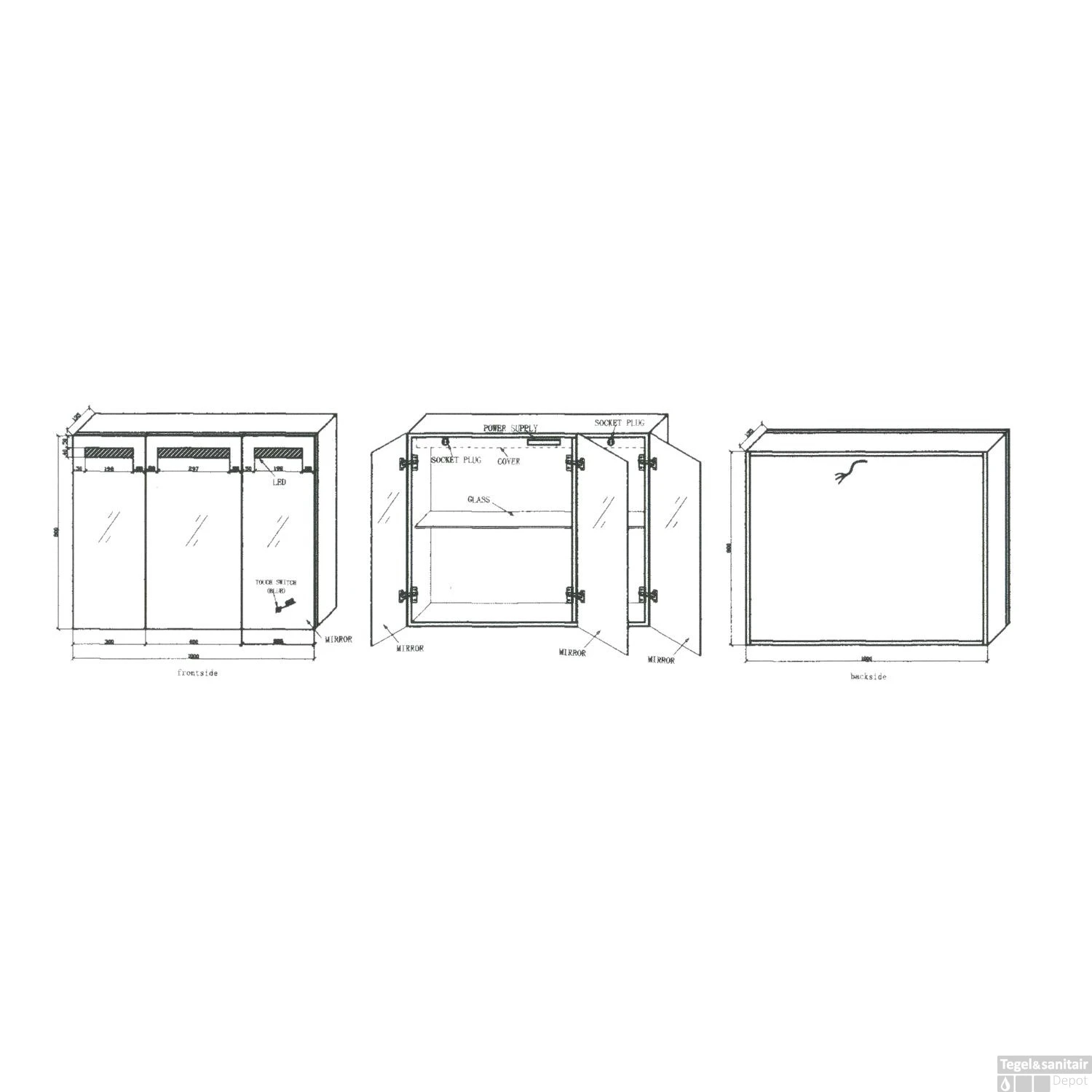 Spiegelkast Best Design Aluma Incl. LED Verlichting 100x80cm 5 Spiegelkast Best Design Aluma Incl. LED Verlichting 100x80cm - Afbeelding 5