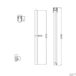 Plafond Stabilisatiestang Best Design Black Plafond Zwart 100cm Inkortbaar -Winkel Voor Badkamerdouchebenodigdheden 4004270.tek