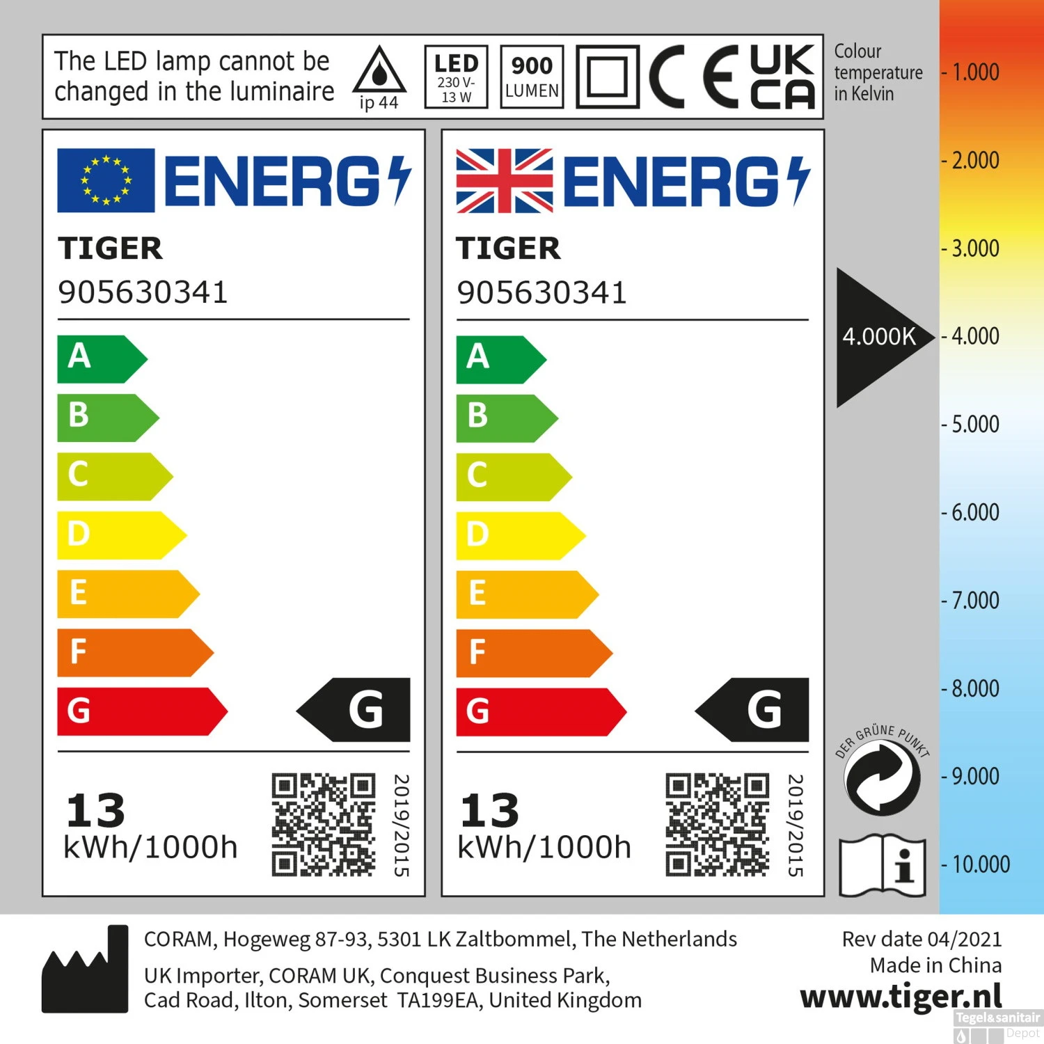 Spiegel Verlichting Tiger Eros LED 4000K 60 Cm Chroom 8 Spiegel Verlichting Tiger Eros LED 4000K 60 Cm Chroom - Afbeelding 8