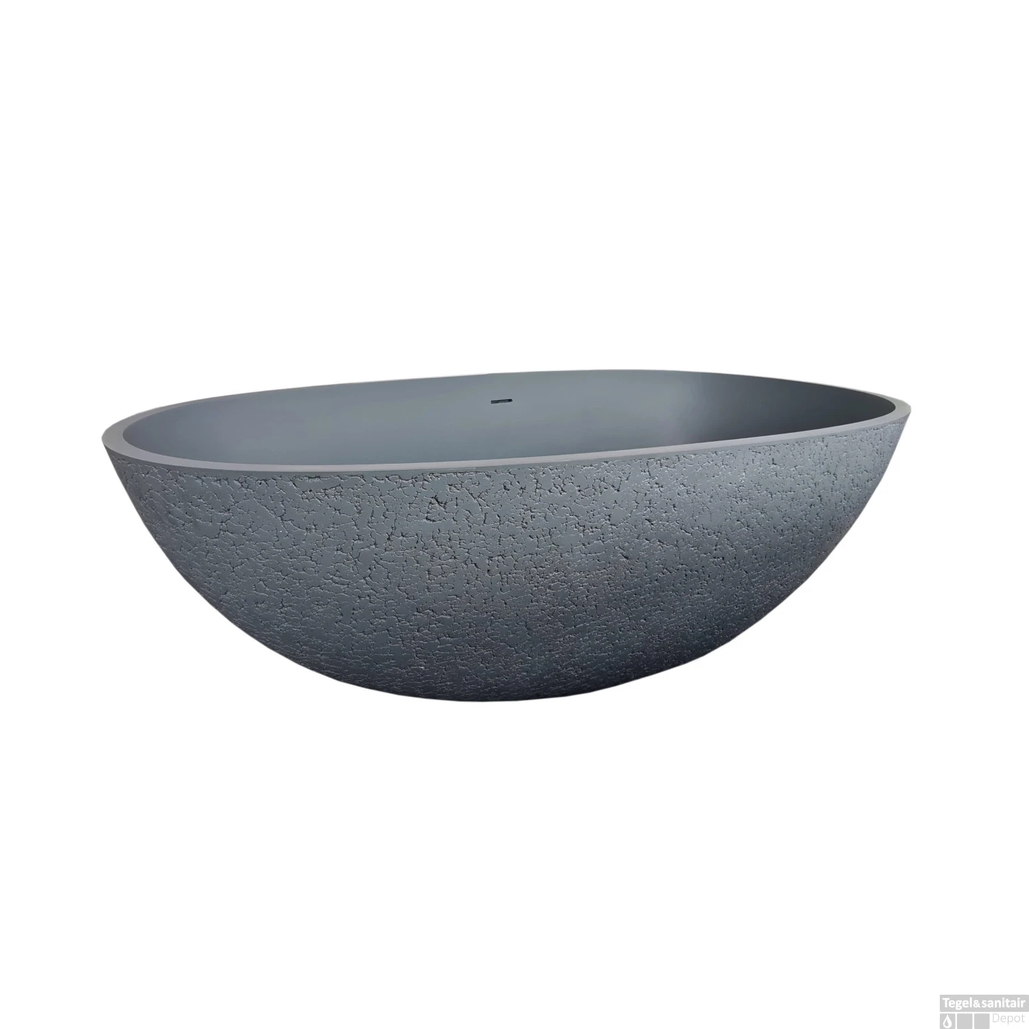 Vrijstaand Ligbad Best Design Craquelé-stone Just-Solid 180x85x52 Cm Lava Grijs