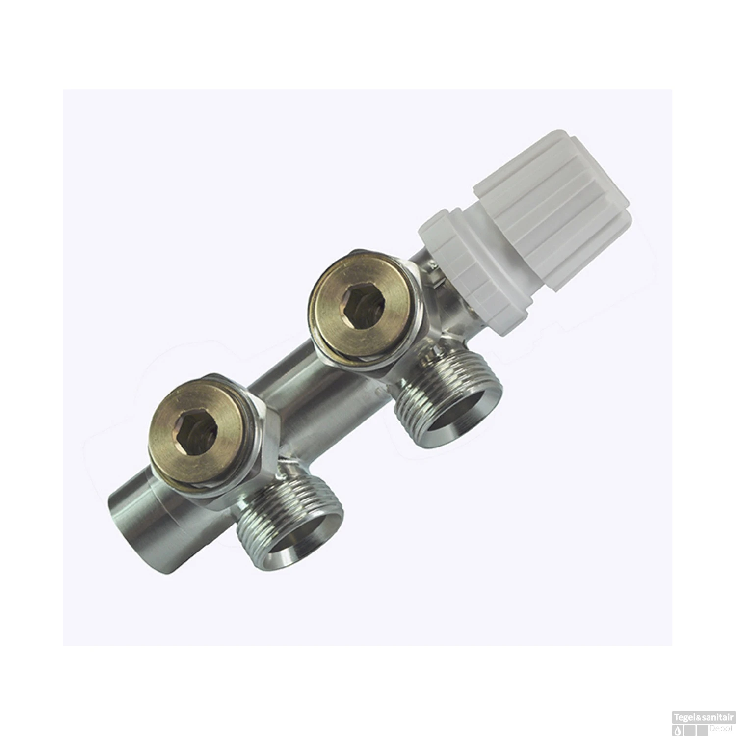 Onderblok Radiatoraansluitset Wiesbaden 16x2,0 +15 Knel Haaks Links Aansluiting Geborsteld Staal (RVS Look) 6 Onderblok Radiatoraansluitset Wiesbaden 16x2,0 +15 Knel Haaks Links Aansluiting Geborsteld Staal (RVS Look) - Afbeelding 6