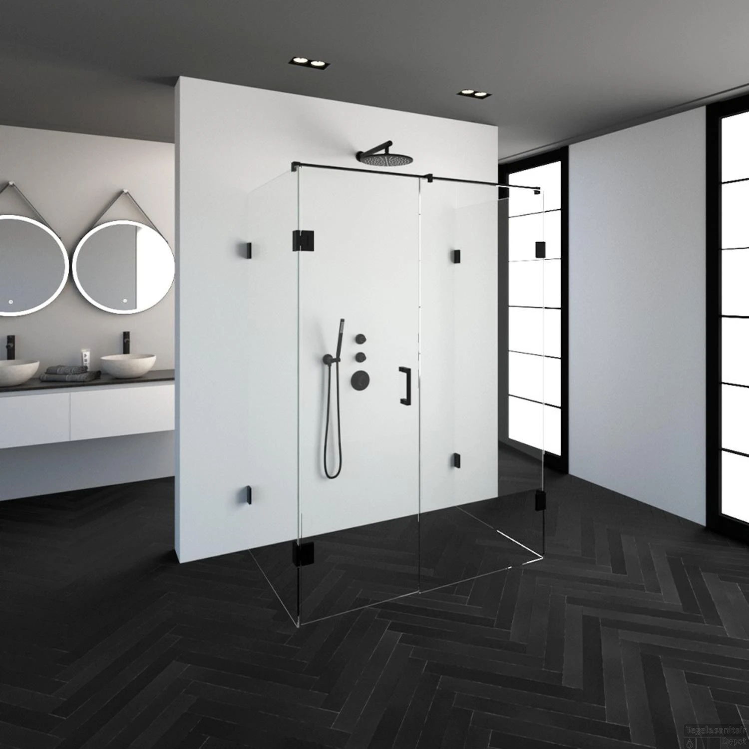 Douchecabine Compleet Just Creating Profielloos XL 90x140 Cm Mat Zwart 2 Douchecabine Compleet Just Creating Profielloos XL 90x140 Cm Mat Zwart - Afbeelding 2