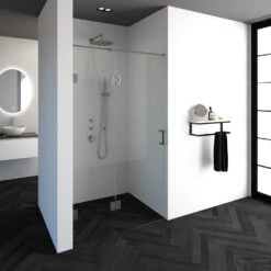 Nisdeur Compleet Just Creating Profielloos 2-Delig (Draaideur Bevestigd Op Inloopwand) 120x200 Cm 50/70 Chroom