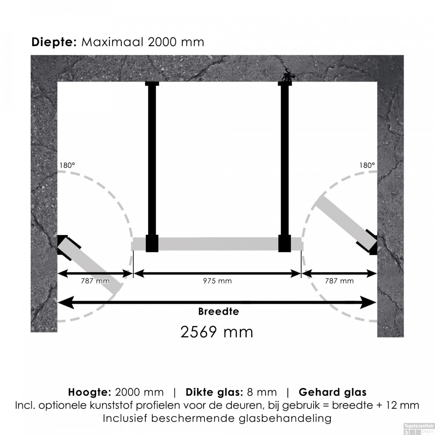 Niscabine XL Compleet Just Creating 260x200 Cm 80/100/80 Chroom 3 Niscabine XL Compleet Just Creating 260x200 Cm 80/100/80 Chroom - Afbeelding 3