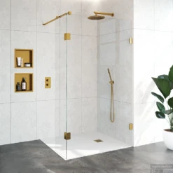 Inloopdouche Compleet Just Creating Profielloos 120/40 Cm Goud