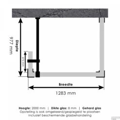 Inloopdouche Compleet Just Creating Profielloos 100x130/40 Cm Reversed Chroom -Winkel Voor Badkamerdouchebenodigdheden 4jc5 100x130 40 t 1