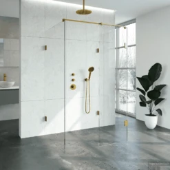 Inloopdouche Compleet XL Just Creating Profielloos 100x120 Cm Goud