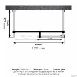 Inloopdouche Compleet XL Just Creating Profielloos 100x140 Cm Chroom -Winkel Voor Badkamerdouchebenodigdheden 4jc6 100x140 t 1