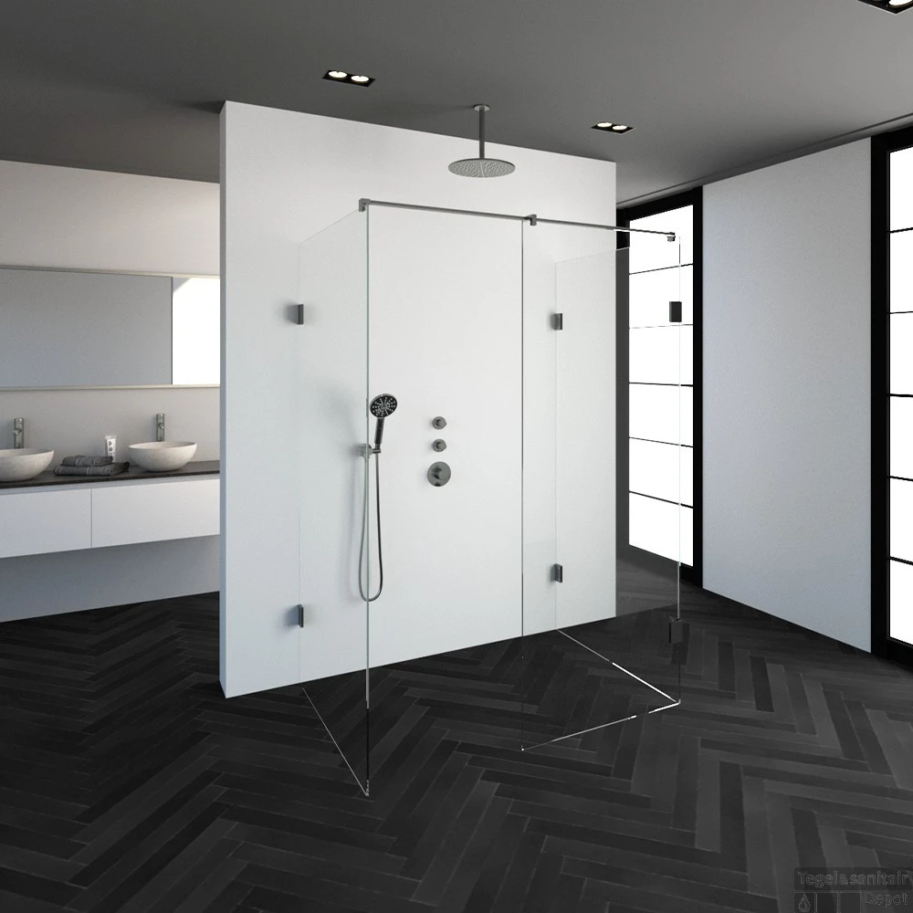 Inloopdouche Compleet XL Just Creating Profielloos 100x140 Cm RVS 2 Inloopdouche Compleet XL Just Creating Profielloos 100x140 Cm RVS - Afbeelding 2