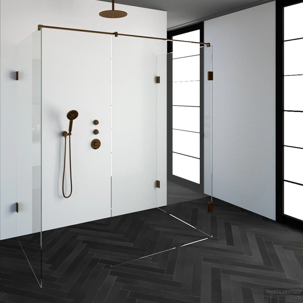 Inloopdouche Compleet XL Just Creating Profielloos 100x180 Cm Koper 1 Inloopdouche Compleet XL Just Creating Profielloos 100x180 Cm Koper