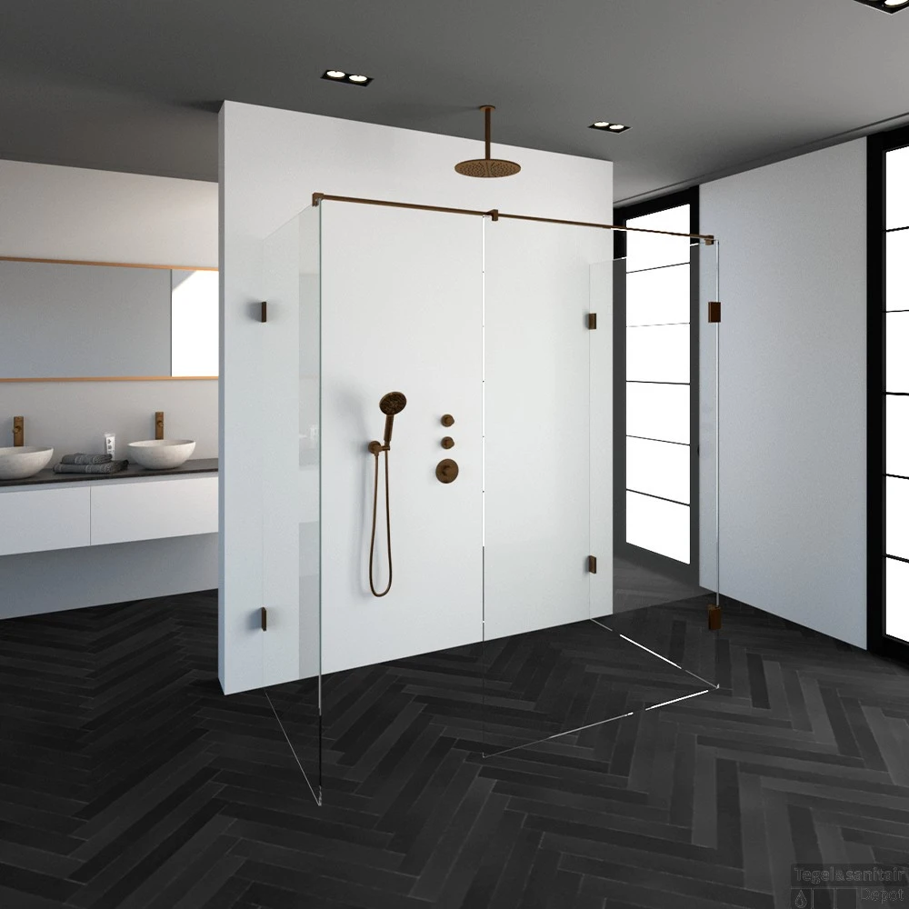 Inloopdouche Compleet XL Just Creating Profielloos 100x180 Cm Koper 2 Inloopdouche Compleet XL Just Creating Profielloos 100x180 Cm Koper - Afbeelding 2