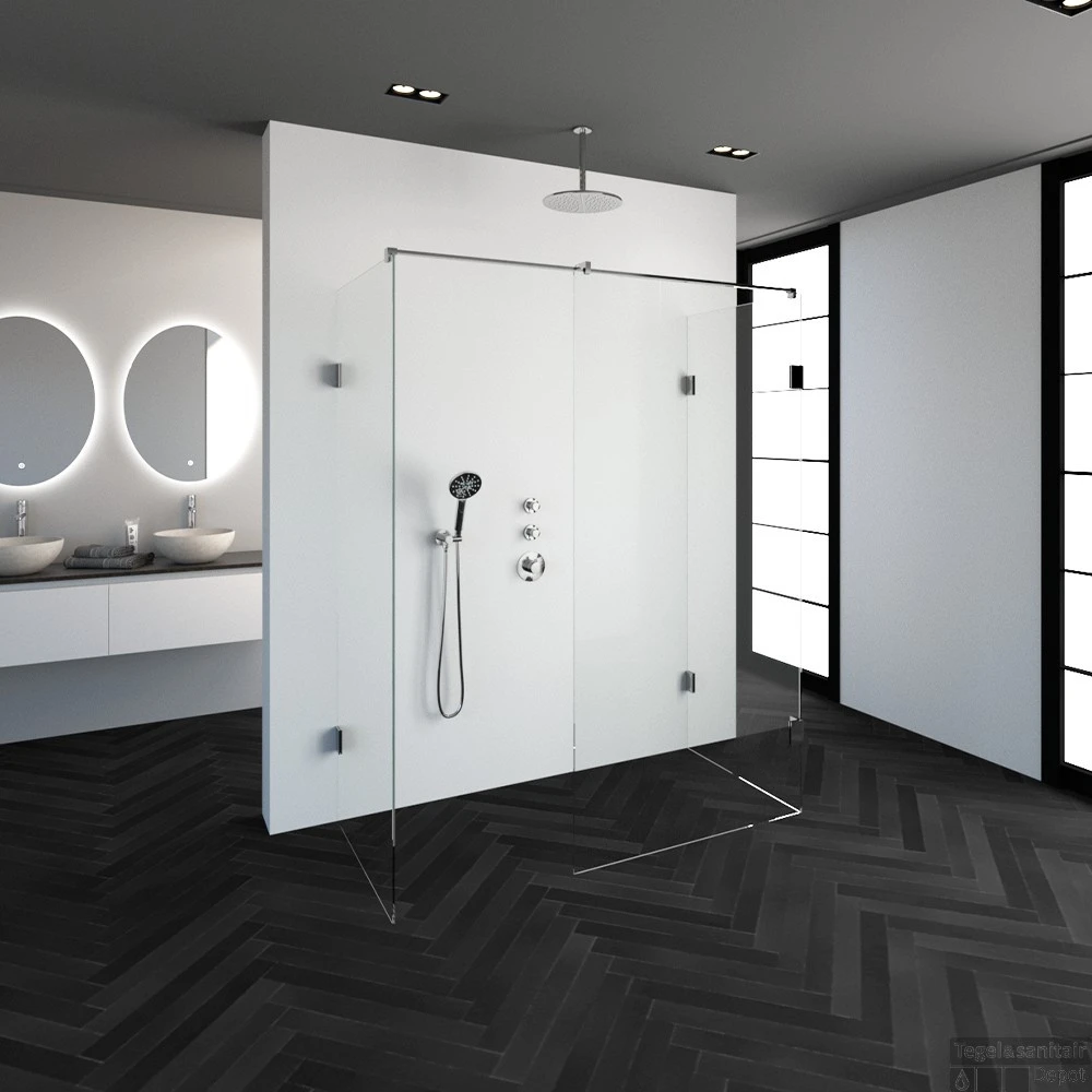 Inloopdouche Compleet XL Just Creating Profielloos 80x160 Cm Chroom 2 Inloopdouche Compleet XL Just Creating Profielloos 80x160 Cm Chroom - Afbeelding 2