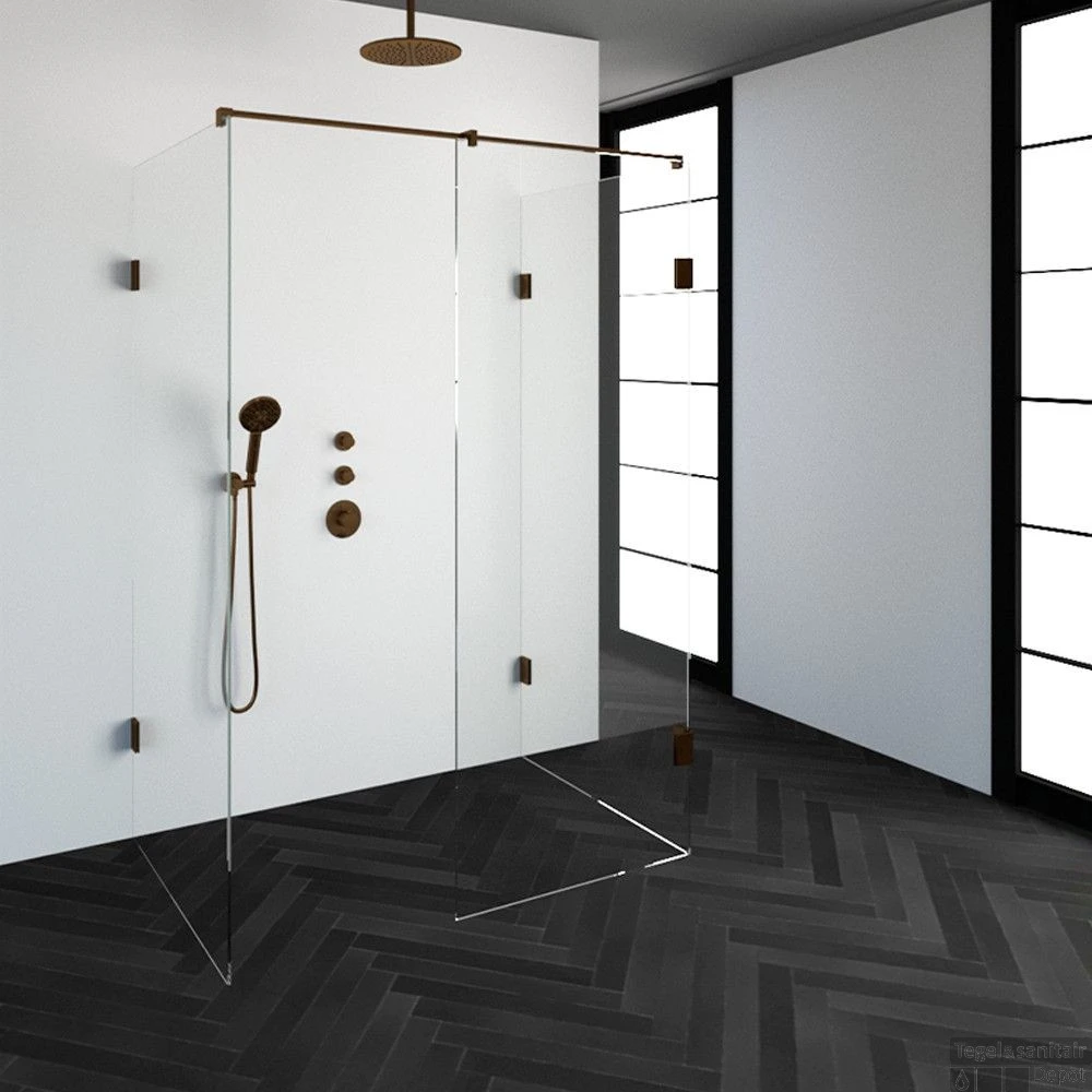 Inloopdouche Compleet XL Just Creating Profielloos 90x140 Cm Koper 1 Inloopdouche Compleet XL Just Creating Profielloos 90x140 Cm Koper