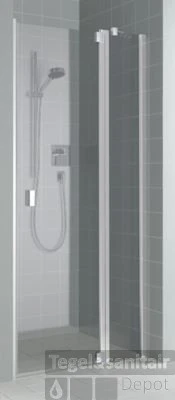 Kermi Raya Draaideur 100x200 Vast Segment Rechts Op Douchevlo Zilver Glans-helder Clean