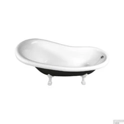 Vrijstaand Bad Sapho Retro 158x73x72 Cm Wit / Zwart Met Leeuwenpoten -Winkel Voor Badkamerdouchebenodigdheden 72971 vrijstaand bad sapho retro 158x73x72 cm wit zwart met leeuwenpoten 2