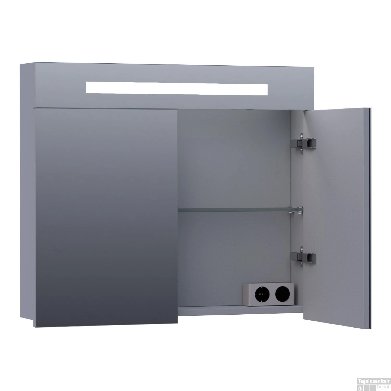 Spiegelkast 2.0 Exclusive Line 80cm Mat Grijs 2 Spiegelkast 2.0 Exclusive Line 80cm Mat Grijs - Afbeelding 2