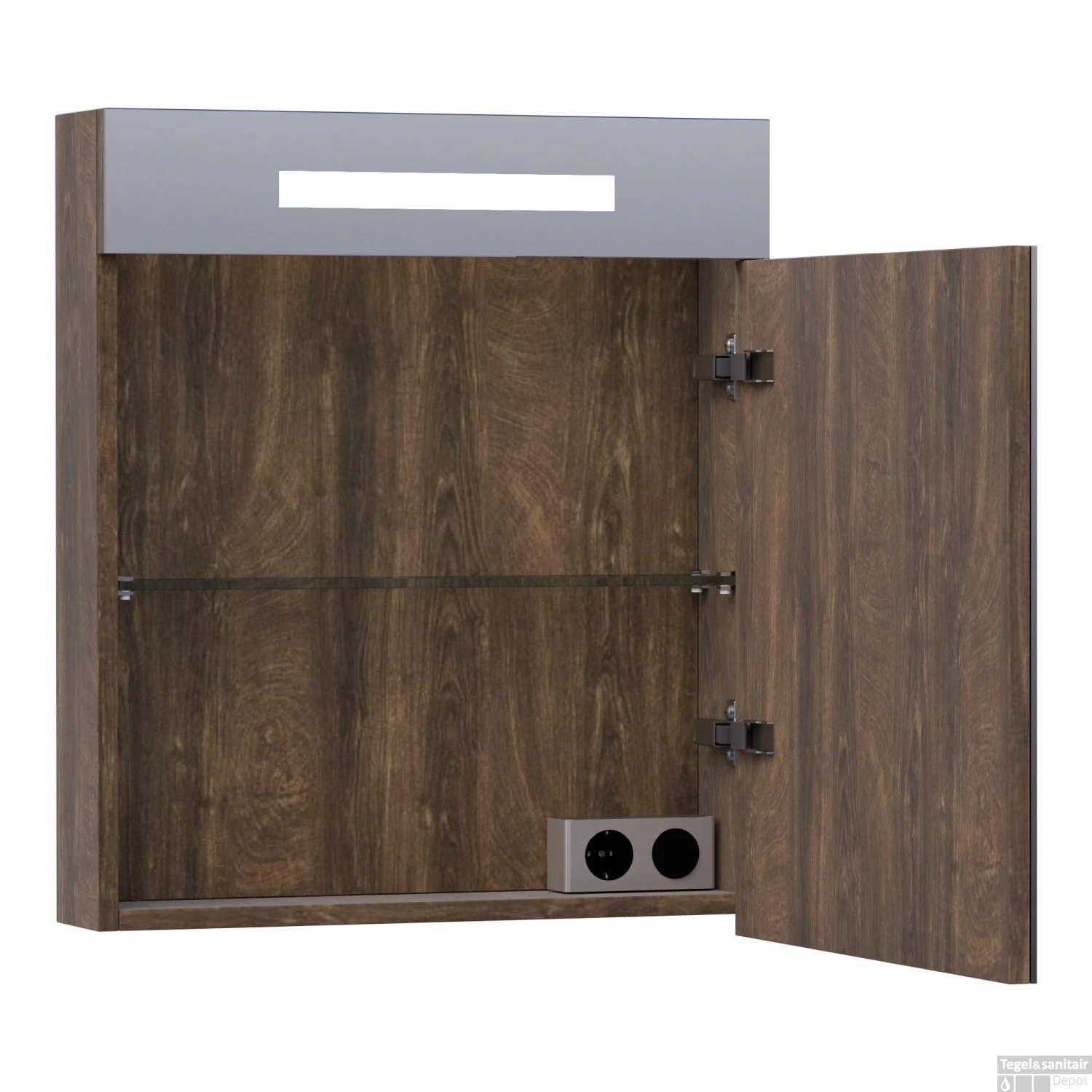 Spiegelkast 2.0 Exclusive Line 60cm Rechtsdraaiend Burned Bark 2 Spiegelkast 2.0 Exclusive Line 60cm Rechtsdraaiend Burned Bark - Afbeelding 2