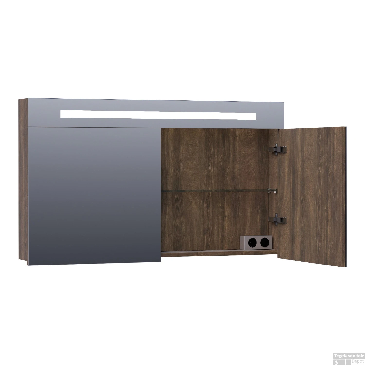 Spiegelkast 2.0 Exclusive Line 120cm Burned Bark 2 Spiegelkast 2.0 Exclusive Line 120cm Burned Bark - Afbeelding 2