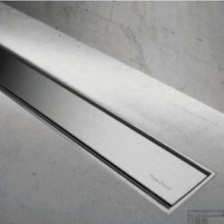 Easydrain Compact Taf Modulo Design Douchegoot 80 Cm.met Rooster Zero+-waterslot 30mm. Rvs Geborsteld