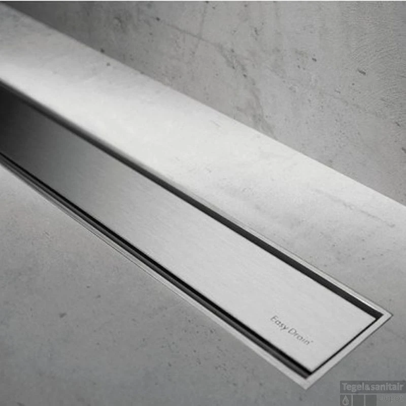 Easydrain Compact Taf Modulo Design Douchegoot 80 Cm.met Rooster Zero+-waterslot 30mm. Rvs Geborsteld 1 Easydrain Compact Taf Modulo Design Douchegoot 80 Cm.met Rooster Zero+-waterslot 30mm. Rvs Geborsteld