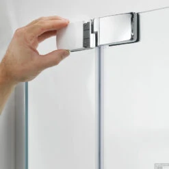 Badwand Sealskin Custom 100x140 Cm Zilver Hoogglans Helder Glas Links -Winkel Voor Badkamerdouchebenodigdheden 8717821616175 2