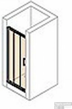 Huppe Classics 2 2-dlg. Nis Schuifdeur 90 X 190 Cm. Met Segment Zilver Glans-helder Glas