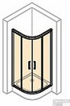 Huppe Classics 2 Kwartrond Met Schuifdeur 80/80x200 Cm. R550 Matzilver-antiplaque Glas