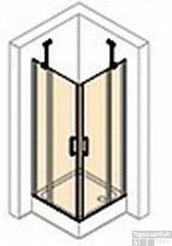 Huppe Classics 2 2-dlg. Hoekinstap 90/90x190 Cm. Matzilver-helder Glas