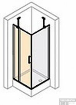 Huppe Classics 2 Draaideur 90 X 200 Cm. Met Segment Zilver Glans-helder Glas