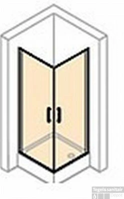 Huppe Classics 2 2-dlg. Hoekinstap 80/80x190 Cm. Matzilver-antiplaque Glas