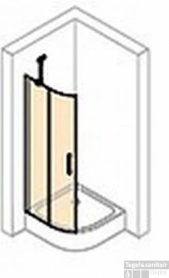 Huppe Classics 2 Kwartrond Helft 90x200 Cm. Met Segment R500 Matzilver-antiplaque Glas
