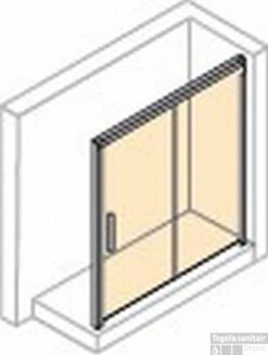 Huppe Design Pure Schuifdeur Rechts 170x200 Cm. Met Vast Paneel Chroom Look-helder Glas