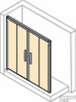 Huppe Design Pure Gtn 2-dlg. Schuifdeur 160x190cm.met Vast Segment Matzilver-helder Glas