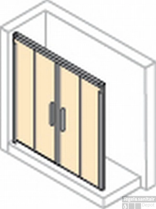 Huppe Design Pure Gtn 2-dlg. Schuifdeur 160x190cm.met Vast Segment Matzilver-helder Glas 1 Huppe Design Pure Gtn 2-dlg. Schuifdeur 160x190cm.met Vast Segment Matzilver-helder Glas
