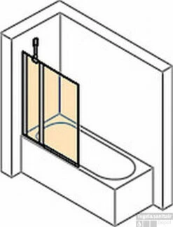 Huppe Design Pure 2-delige Badklapwand 95x150 Cm. Chroom Look-antiplaque Gl